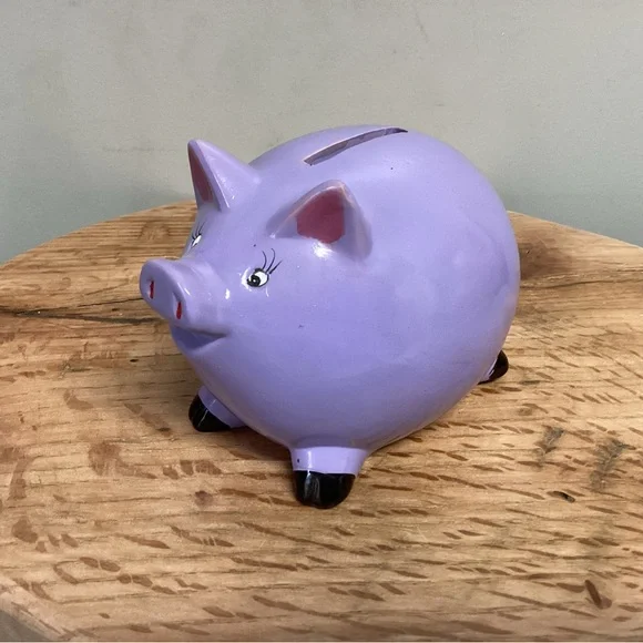 🟣 Purple Piggy Bank in Like New Condition - Cute & Colorful - Picture 2 of 15